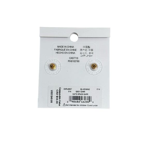 NWT! Kate Spade Gumdrops Studs in Black/Diamond - Picture 4 of 5